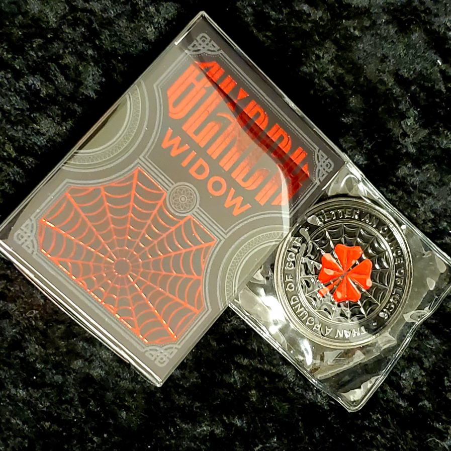 Black Widow Playing Cards By JAMM PAKD Cards - Card #1/53 with Coin #1/53